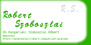robert szoboszlai business card